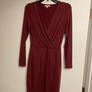 NWOT Red Long Sleeve Wrap Dress